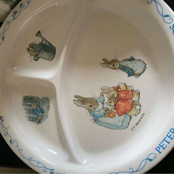 Vintage Peter Rabbit and Friends by Eden, Melamine Child's Cup Bowl & Plate Set - Picture 7 of 15